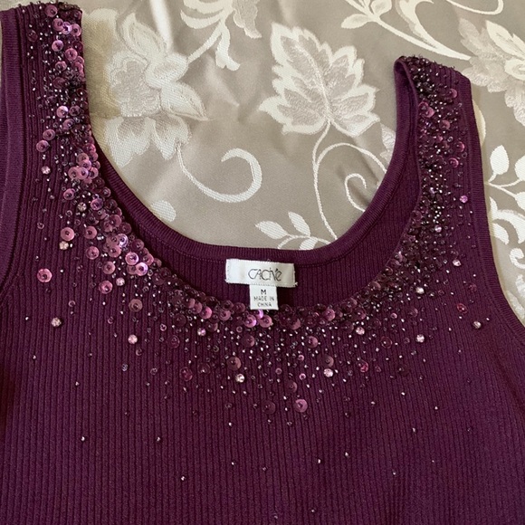 Set of Authentic Cache Embellished Ribbed Tanks - Picture 5 of 8